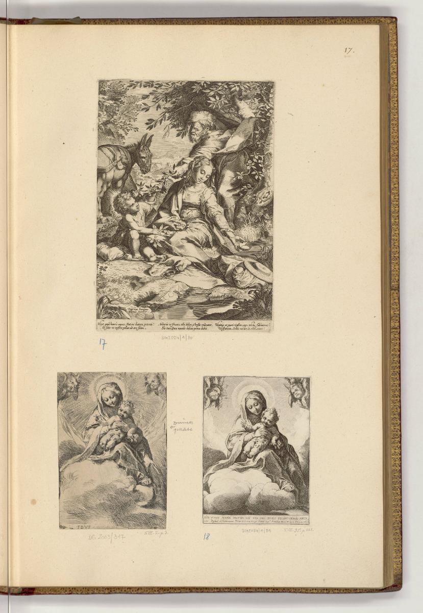 Druckgrafiken nach Werken von Federico Barocci und Francesco Vanni, Ruhe auf der Flucht nach Äg…