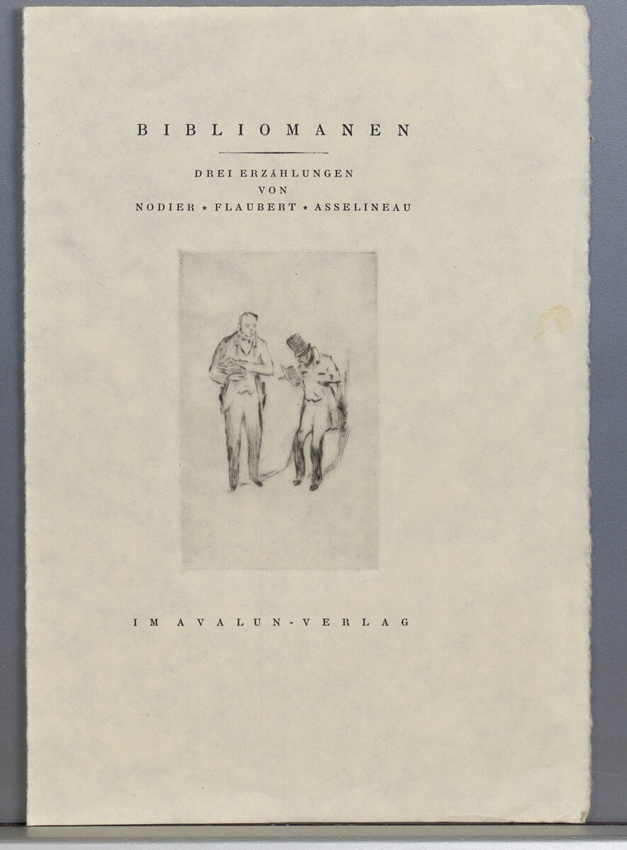 Bibliomanen: Drei Erzählungen von Nodier, Flaubert und Asselineau (Titelblatt), Hugo Steiner-Prag