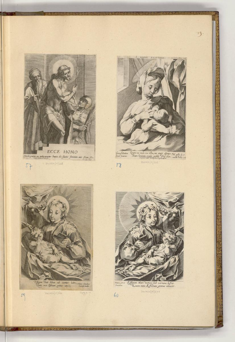 Druckgrafiken nach italienischen Werken des 16. und 17. Jahrhunderts, Ecce Homo; Maria mit Kind…