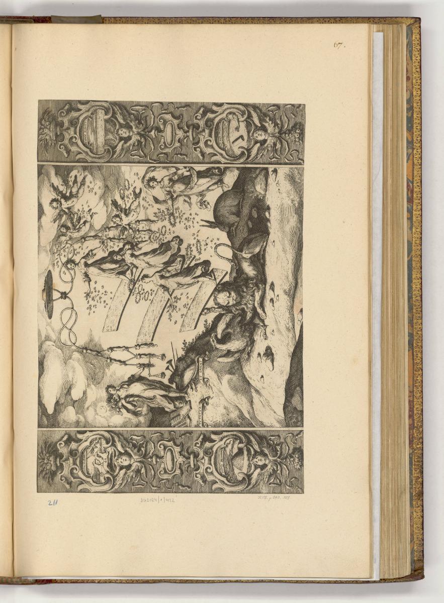 Druckgrafiken nach italienischen Werken des 16. und 17. Jahrhunderts, Allegorie mit dem Wappen …
