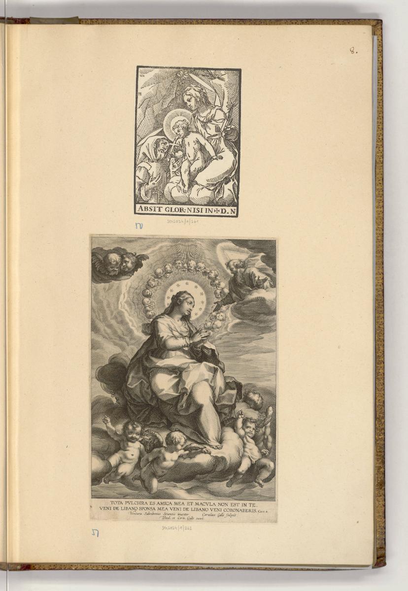 Druckgrafiken nach italienischen Werken des 16. und 17. Jahrhunderts, Maria mit Kind und Franz …
