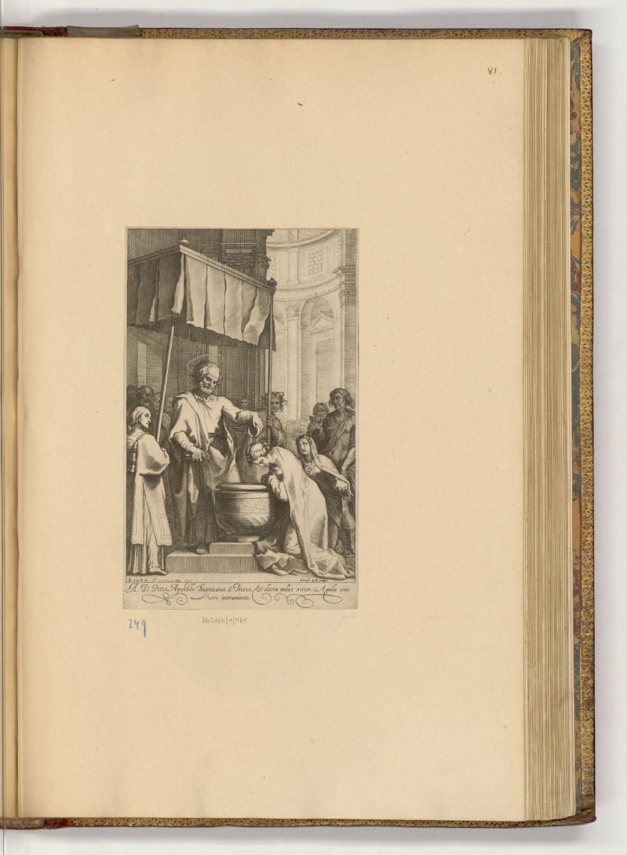 Druckgrafiken nach italienischen Werken des 16. und 17. Jahrhunderts, Simon Petrus tauft Prisca…