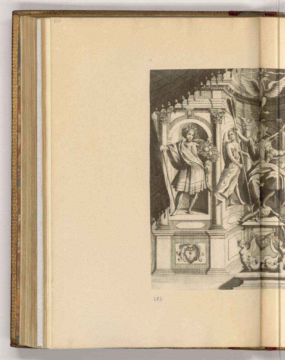 Druckgrafiken nach italienischen Werken des 16. und 17. Jahrhunderts, Architektur mit Apoll und…