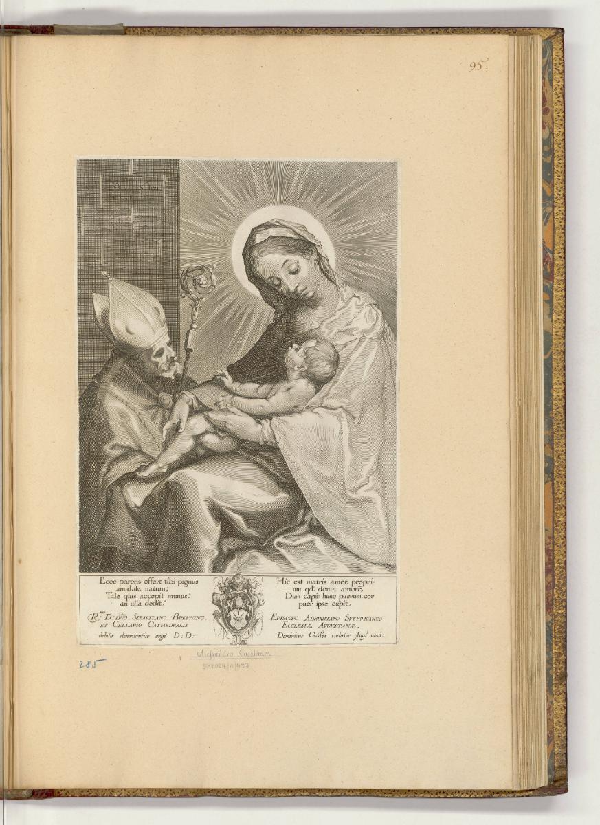 Druckgrafiken nach italienischen Werken des 16. und 17. Jahrhunderts, Maria mit Kind und Bischo…
