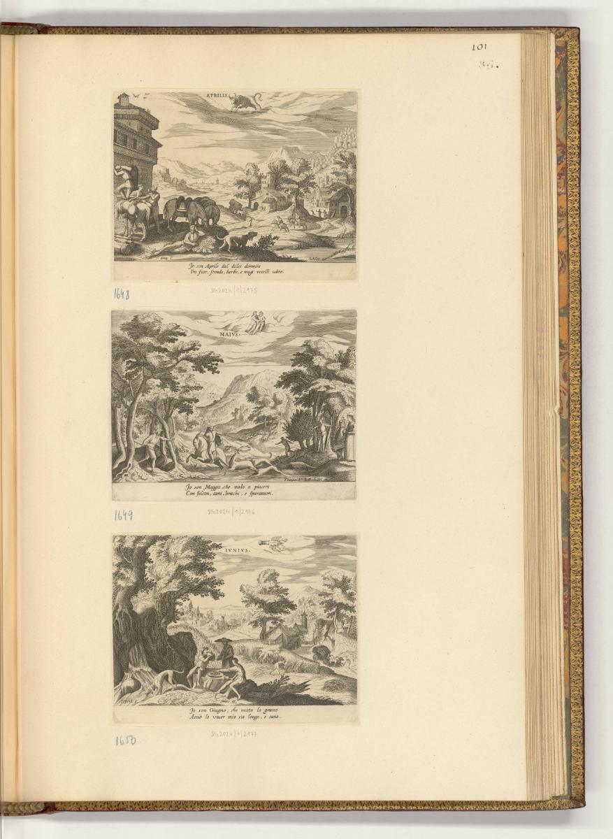 Druckgrafiken von und nach Antonio Tempesta, Band III., April; Mai; Juni, Inv. Nr.: HB7.3, HB7.…