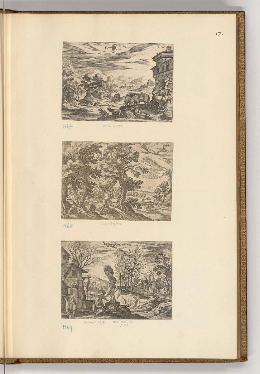 Druckgrafiken von und nach Antonio Tempesta, Band III., Oktober; November; Dezember, Inv. Nr.: …