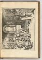 Druckgrafiken von und nach Antonio Tempesta, Band III., Allegorie mit jungem Mann aus dem Haus …