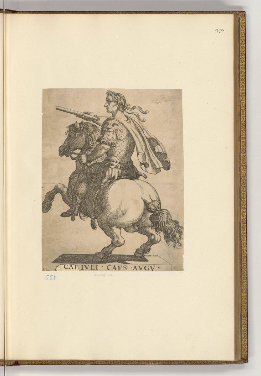 Druckgrafiken von und nach Antonio Tempesta, Band III., Julius Caesar auf einem Pferd, Inv. Nr.…