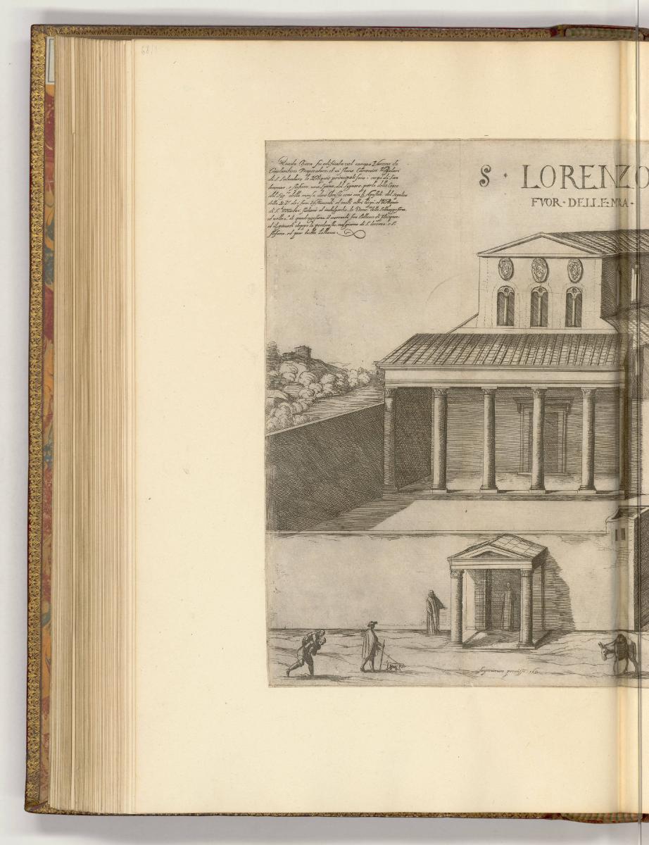 Druckgrafiken von und nach Antonio Tempesta, Band III., Ansicht von Sankt Laurentius vor den Ma…