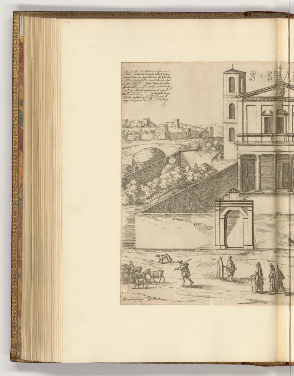 Druckgrafiken von und nach Antonio Tempesta, Band III., Ansicht von Sankt Sebastian vor den Mau…