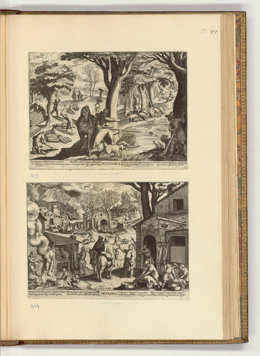 Druckgrafiken von und nach Antonio Tempesta, Band III., Novembre; Dicembre, Inv. Nr.: HB7.3, HB…