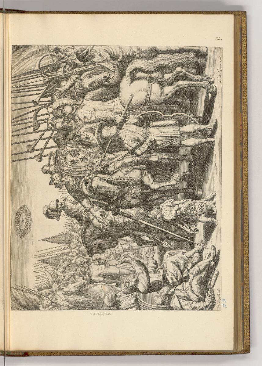 Druckgrafiken von und nach Antonio Tempesta, Band IV., Armee mit dem Wappen der Barberini, Inv.…