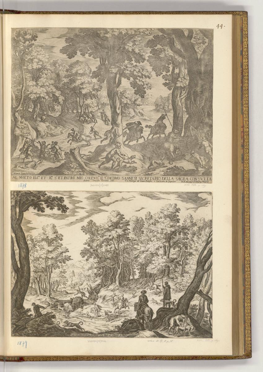 Druckgrafiken von und nach Antonio Tempesta, Band IV., Bärenjagd; Hirschjagd, Inv. Nr.: HB7.4, …