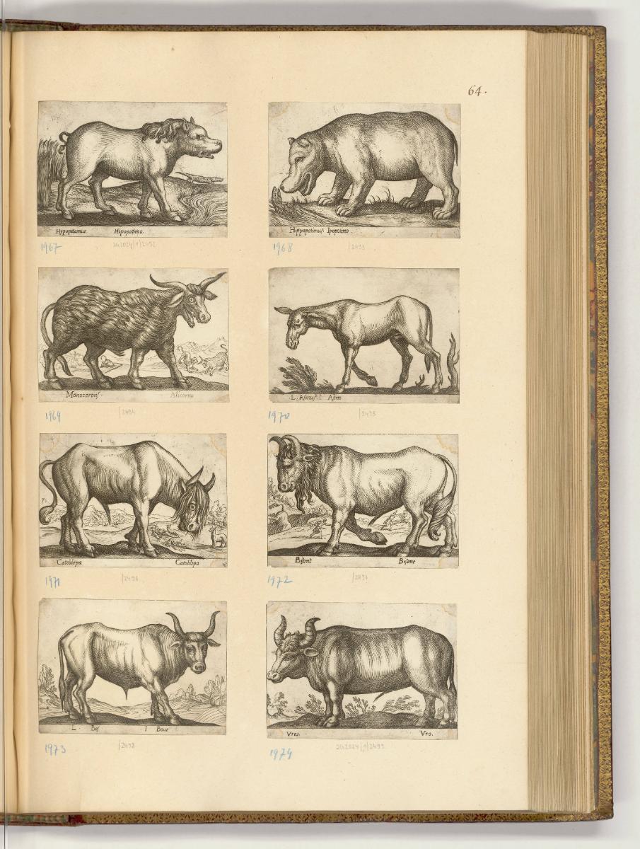 Druckgrafiken von und nach Antonio Tempesta, Band IV., Diverse vierbeinige Tiere, Inv. Nr.: HB7…