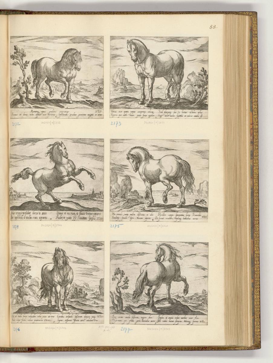 Druckgrafiken von und nach Antonio Tempesta, Band IV., Diverse Darstellungen von Pferden, Inv. …