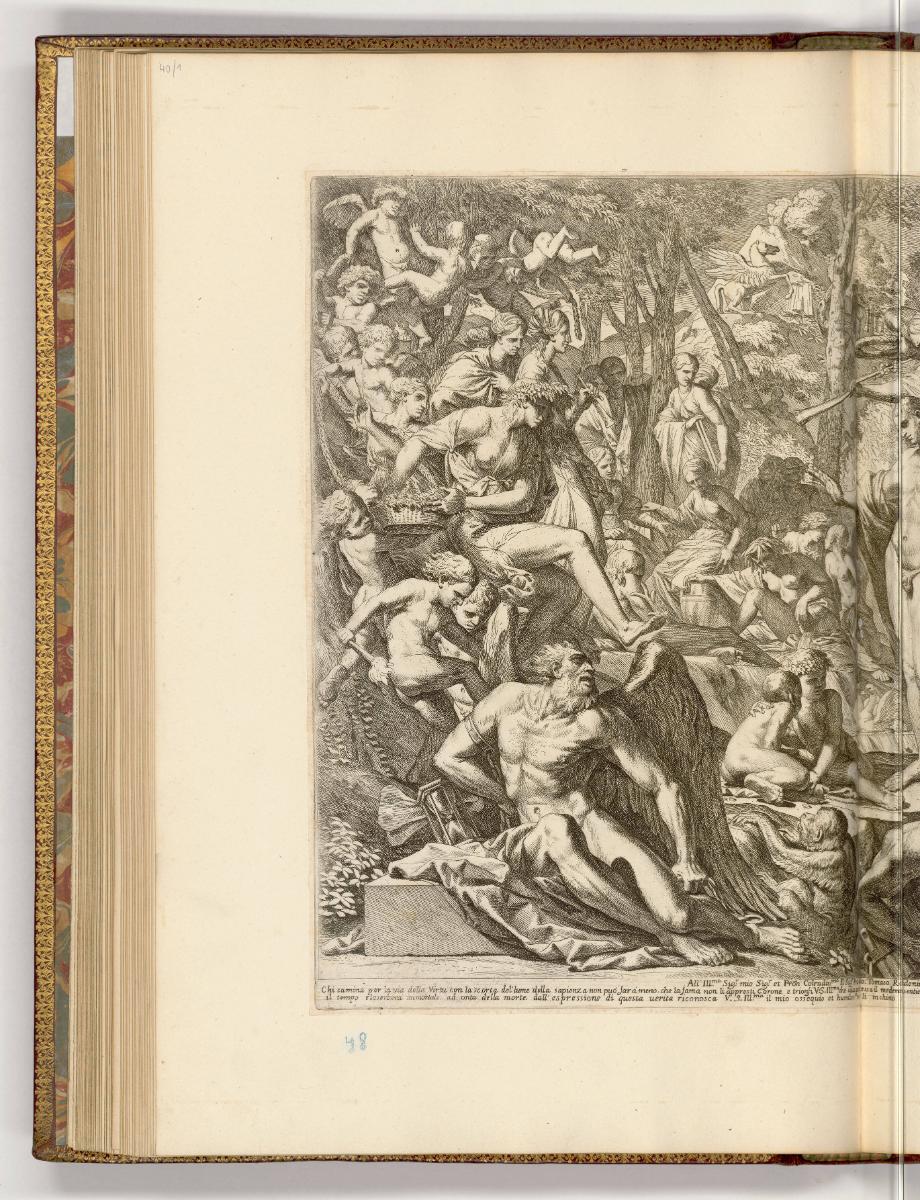 Druckgrafiken von und nach Pietro Testa, Allegorie der Weisheit (linker Teil), Inv. Nr.: HB8, H…