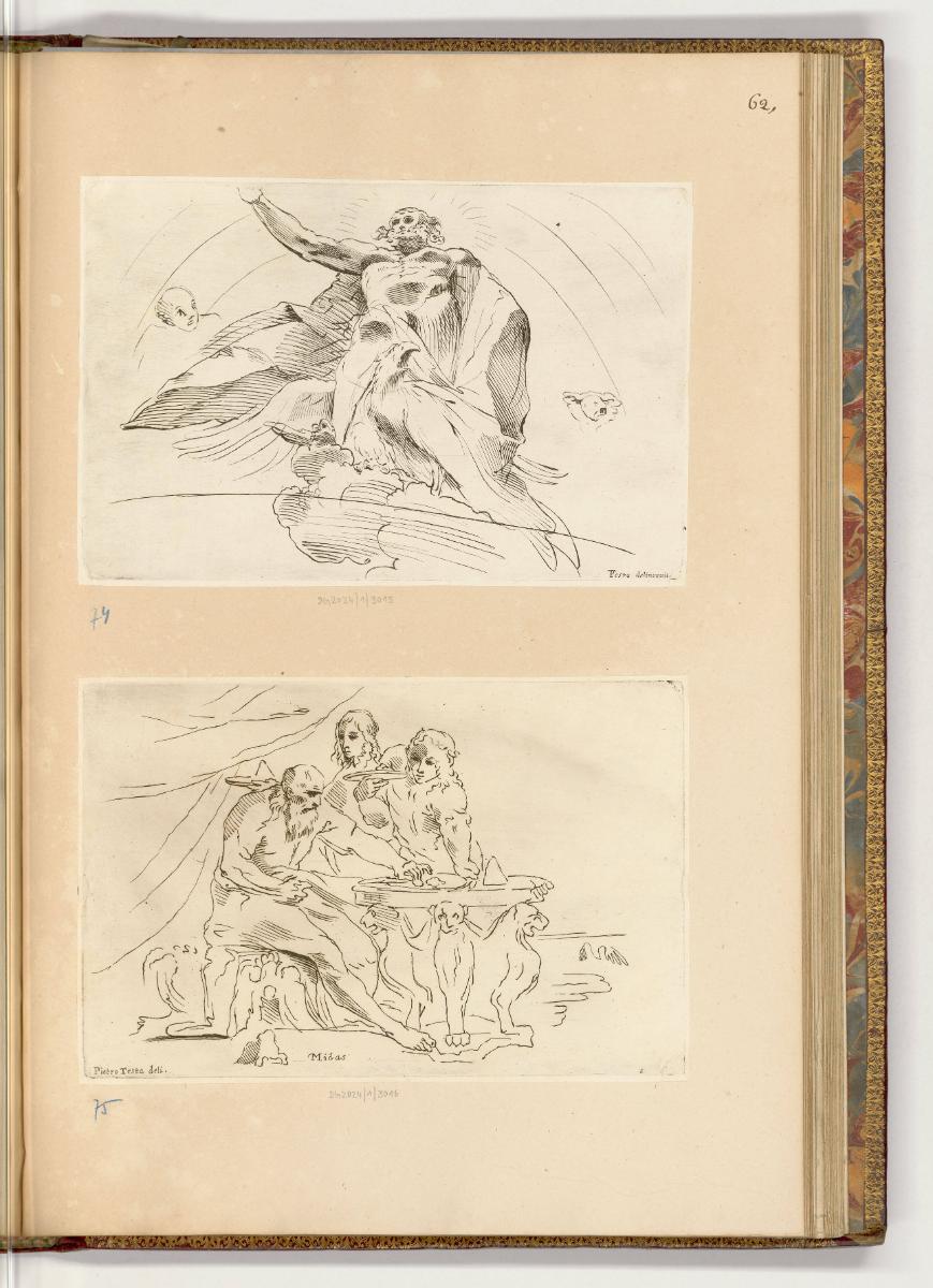 Druckgrafiken von und nach Pietro Testa, Jupiter; Midas, Inv. Nr.: HB8, HB8/62