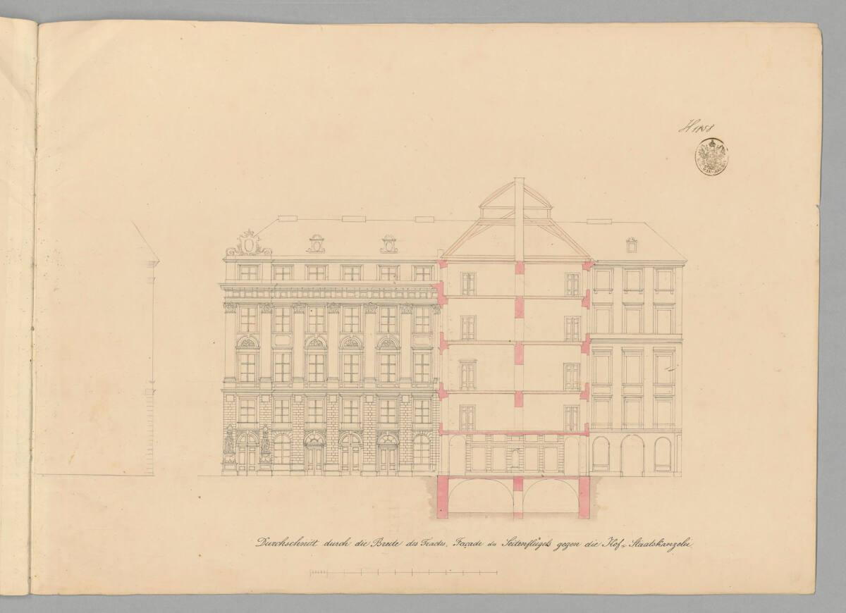 Wien, Ballhausplatz, Um- und Neubauprojekt, Schnitt, Inv. Nr.: AZ7443