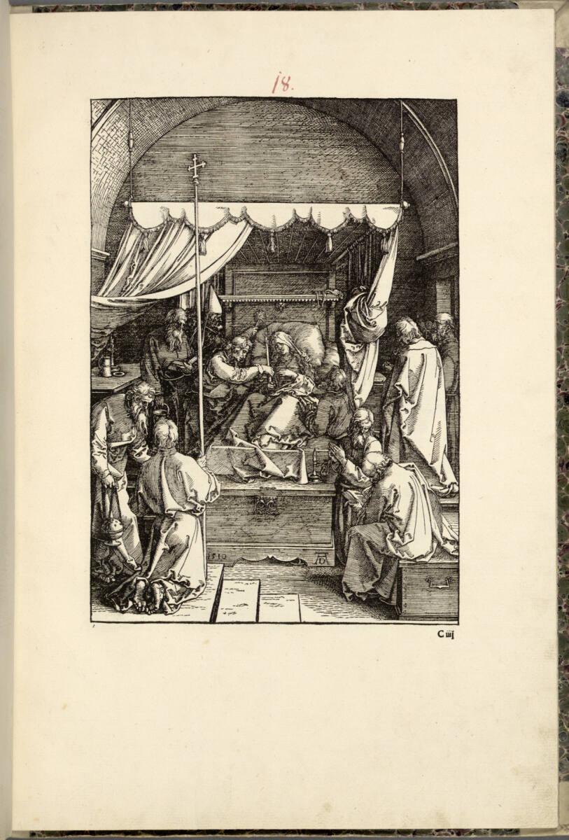 Albrecht Dürer, Der Tod Mariens (Marienleben, 18), Inv. Nr.: DG1994/16/18