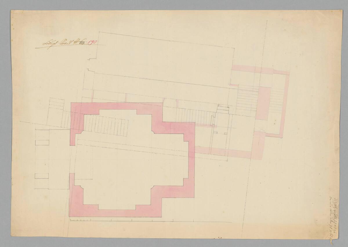 Wien, Kapuzinergruft, Franzensgruft, Grundriss mit Eintragung der darüberliegenden Bauten, Inv.…