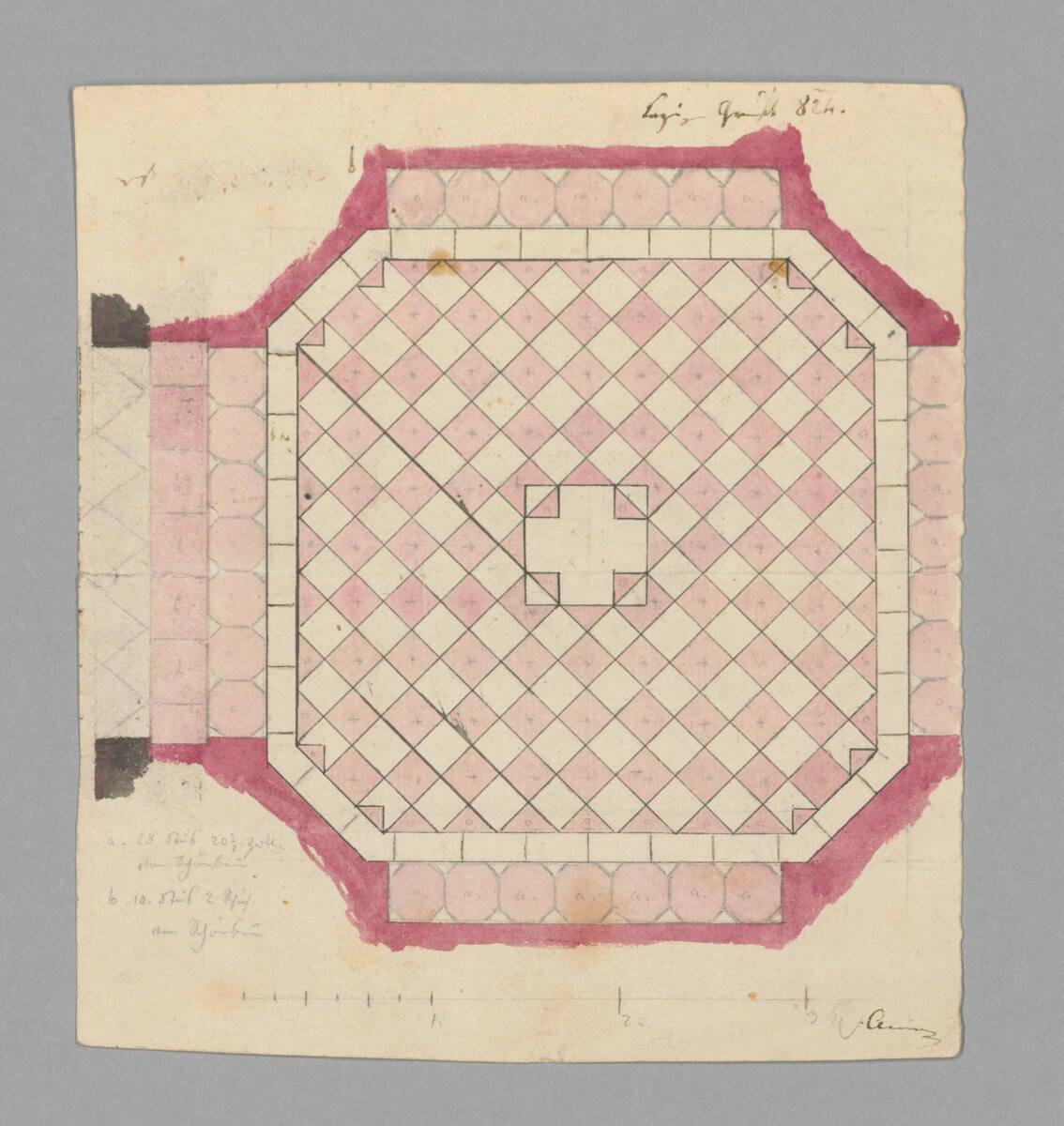 Wien, Kapuzinergruft, Franzensgruft, Grundriss (Bodenbelag), Inv. Nr.: AZ5441