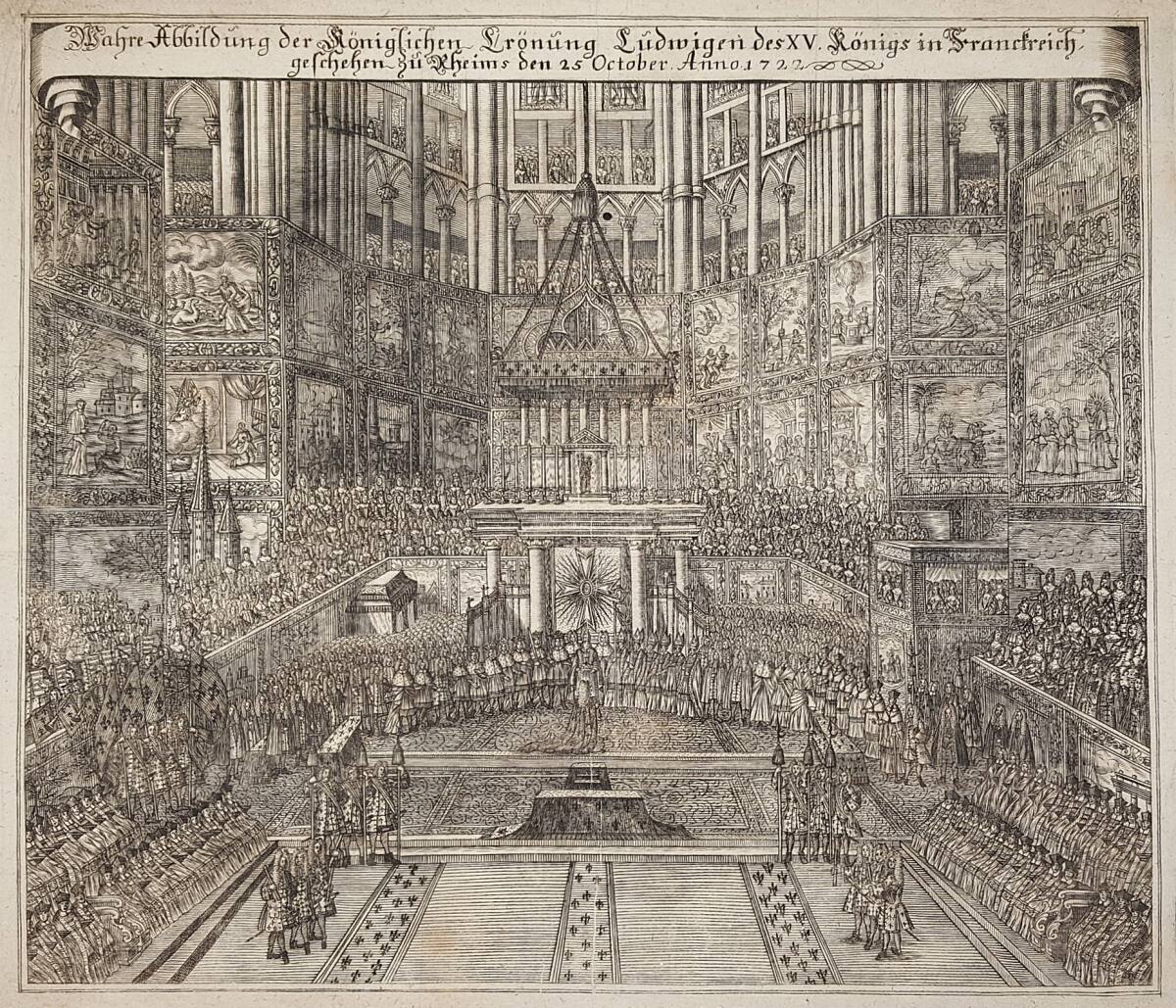 Anonym, Krönung von Ludwig XV. zum König von Frankreich in der Kathedrale von Reims am 25. Oktober 1722