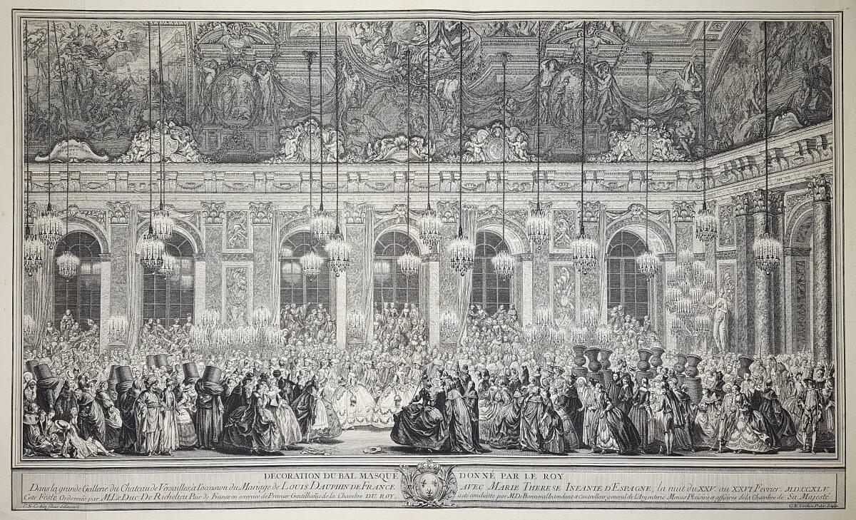 Maskenball in der Großen Galerie von Schloß Versailles in der Nacht vom 25. auf den 26. Februar…