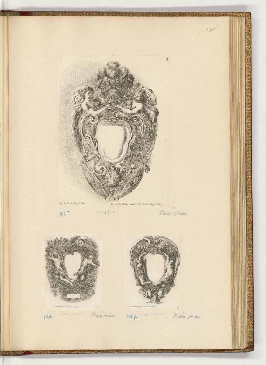 Druckgrafiken von und nach Stefano della Bella, Band II., Diverse Kartuschen, Inv. Nr.: HB9.2, …