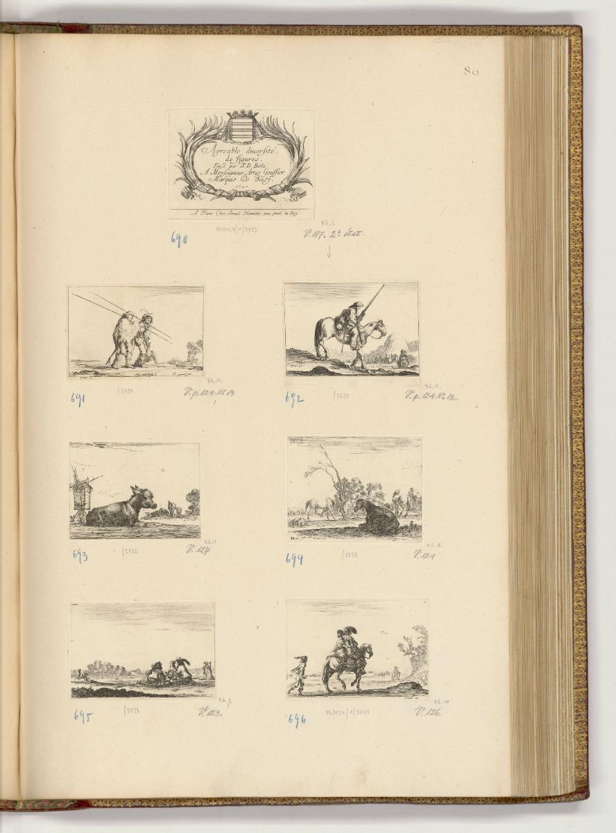 Druckgrafiken von und nach Stefano della Bella, Band II., Diverse Landschaften mit Figuren, Inv…