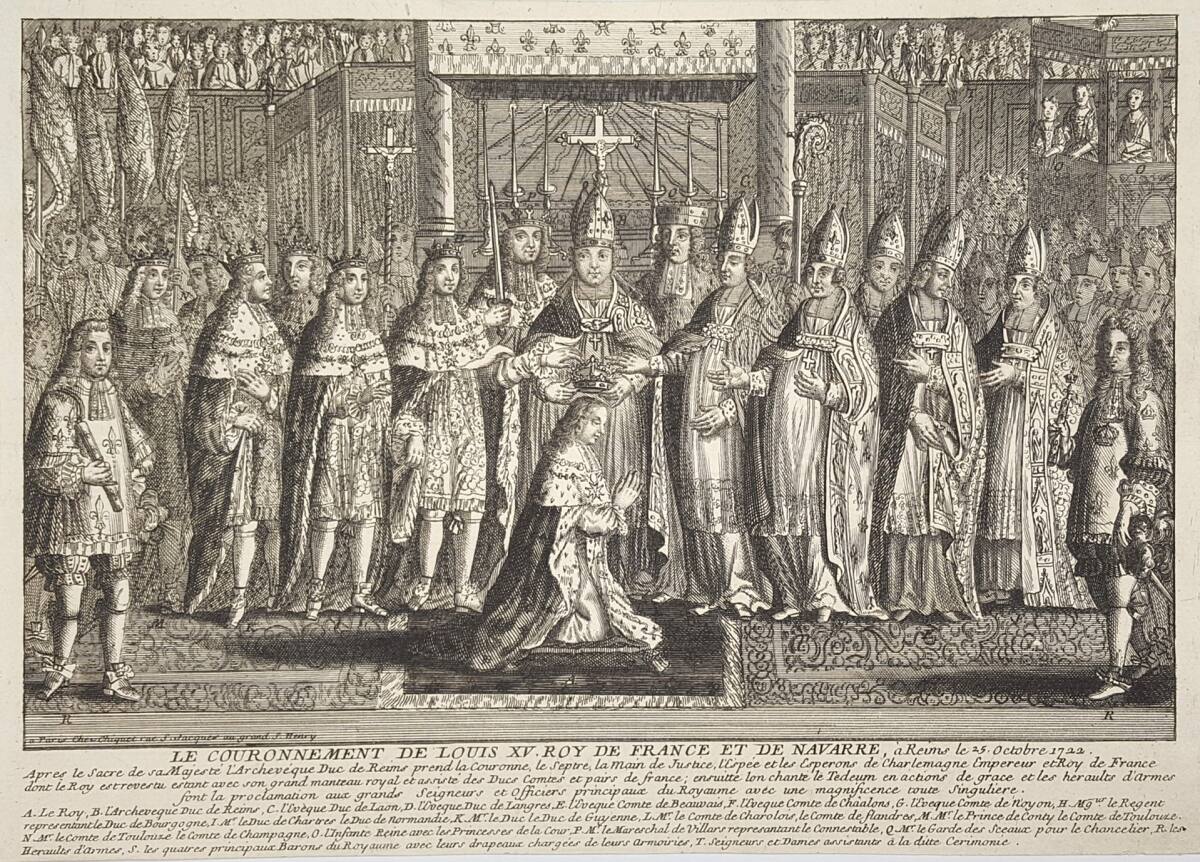 Krönung von Ludwig XV. zum König von Frankreich in der Kathedrale von Reims am 25. Oktober 1722, JacquesChiquet, 1722–1723