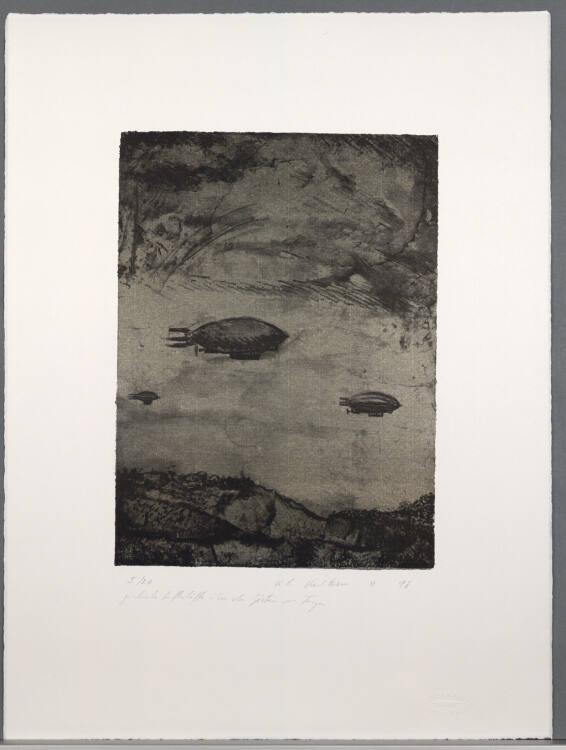 Karl Hartwig Kaltner , Griechische Luftschiffe über den Gärten von Troja, Inv. Nr.: DG1999/127