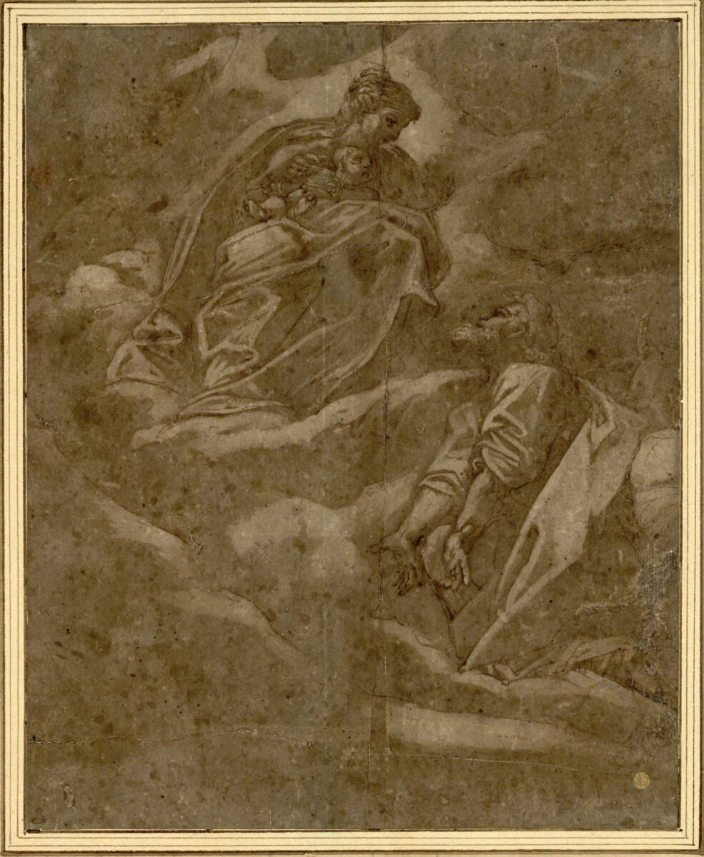Maria mit dem Kinde erscheint einem Heiligen (Hyacinth?), Ludovico Carracci