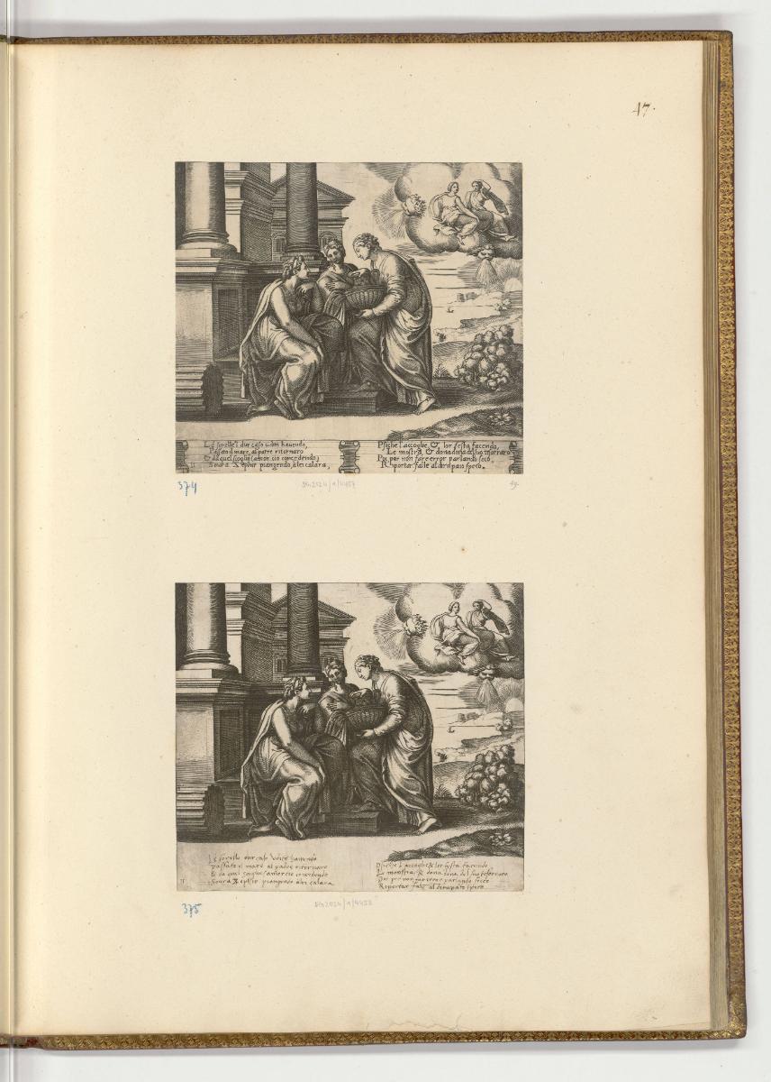 Druckgrafiken nach Raffael, Band II., Psyche übergibt ihren Schwestern Geschenke (11. Platte), …