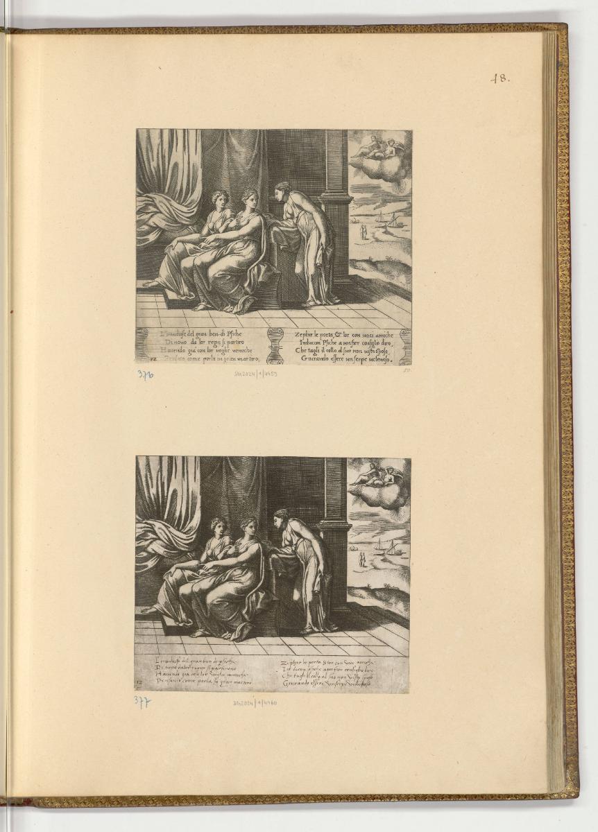 Druckgrafiken nach Raffael, Band II., Psyche mit ihren Schwestern (12. Platte), Inv. Nr.: HB10.…