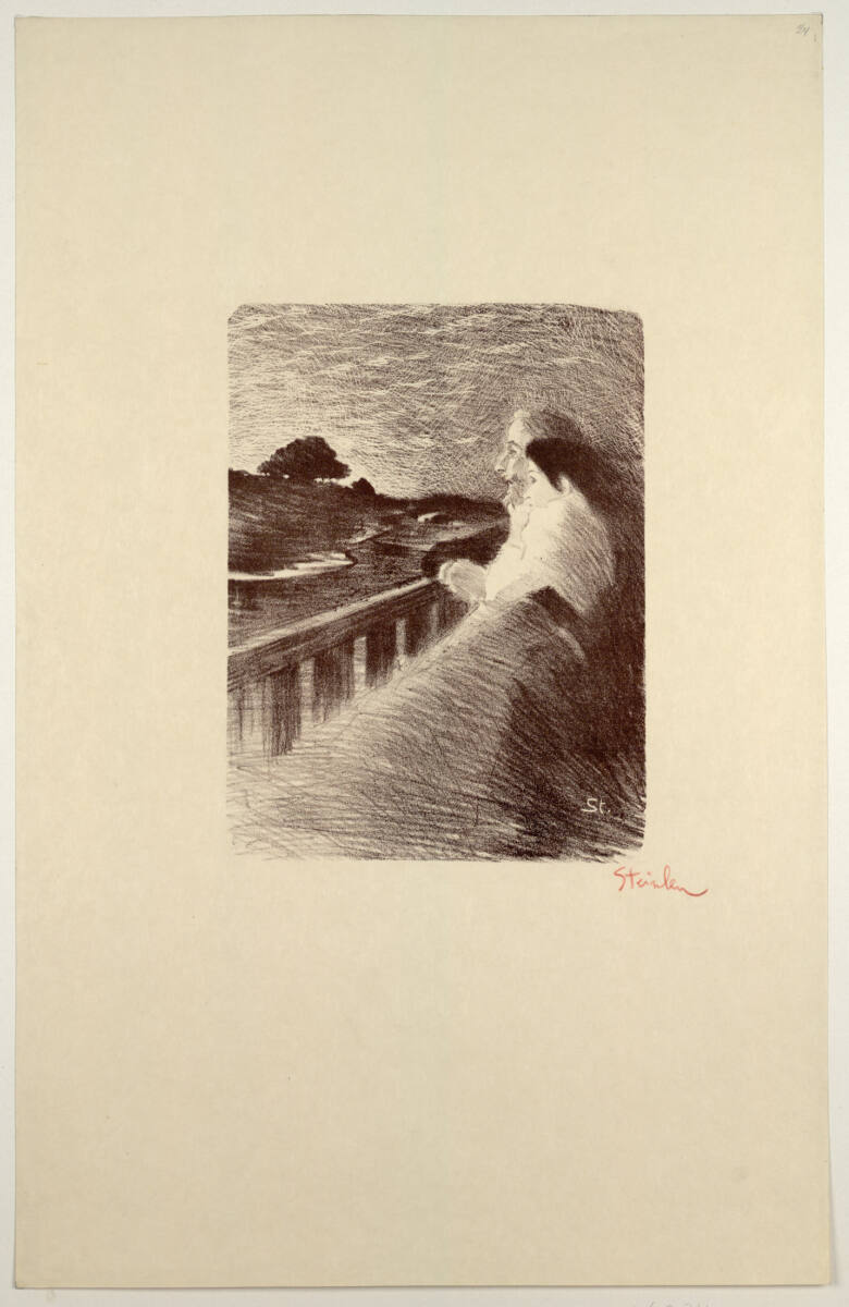 Liebespaar auf einem Balkon, Théophile Steinlen