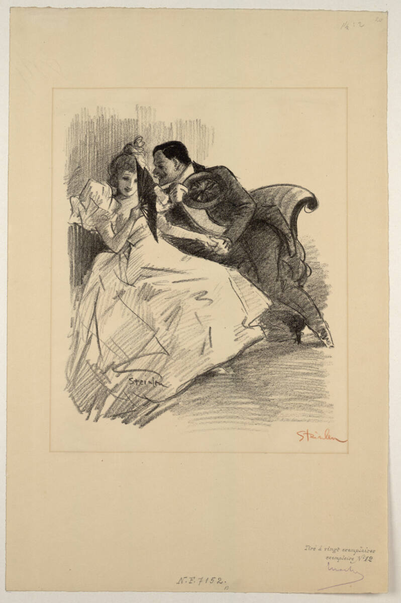 Elegantes Paar auf einem Canapé, Théophile Steinlen