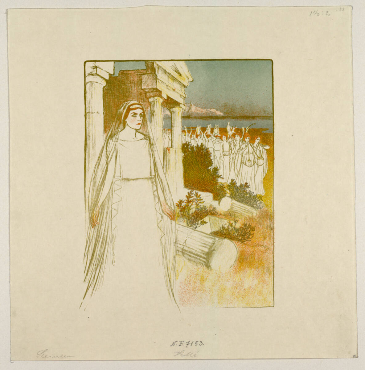 Vestalin vor Tempelruine, Théophile Steinlen