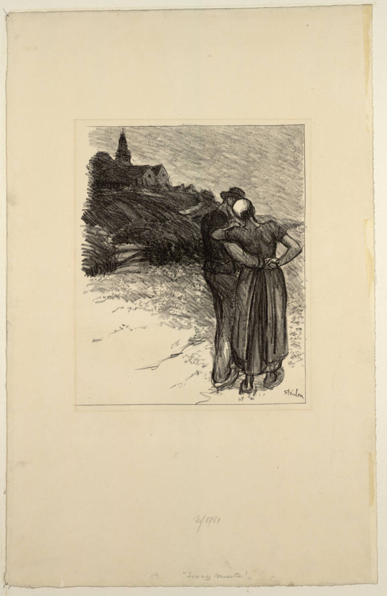 Umschlungenes Paar in Rückenansicht, Théophile Steinlen