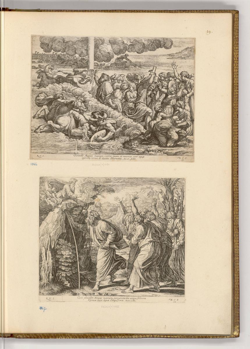 Druckgrafiken nach Raffael, Band IV., Israeliten durchqueren das Rote Meer; Moses schlägt Wasse…