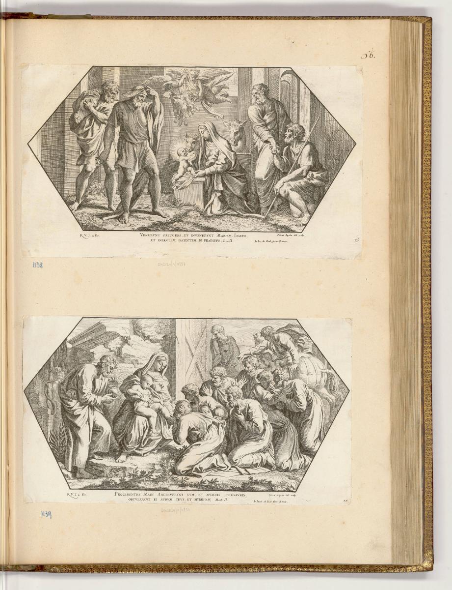 Druckgrafiken nach Raffael, Band IV., Anbetung der Hirten; Anbetung der Könige, Inv. Nr.: HB10.…