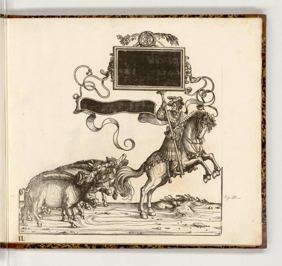 Hans Burgkmair d. Ä., Der Triumphzug Kaiser Maximilians I.: Schweinsjägermeister Wilhelm von Gr…