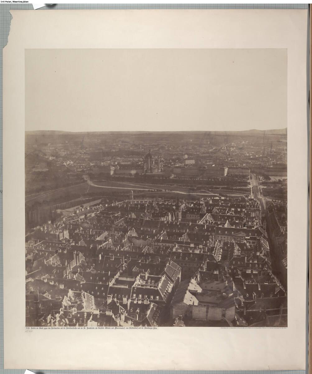 Ansicht der Stadt gegen das Kärnthnerthor mit der Kärnthnerstrasse und der St. Annakirche; der …