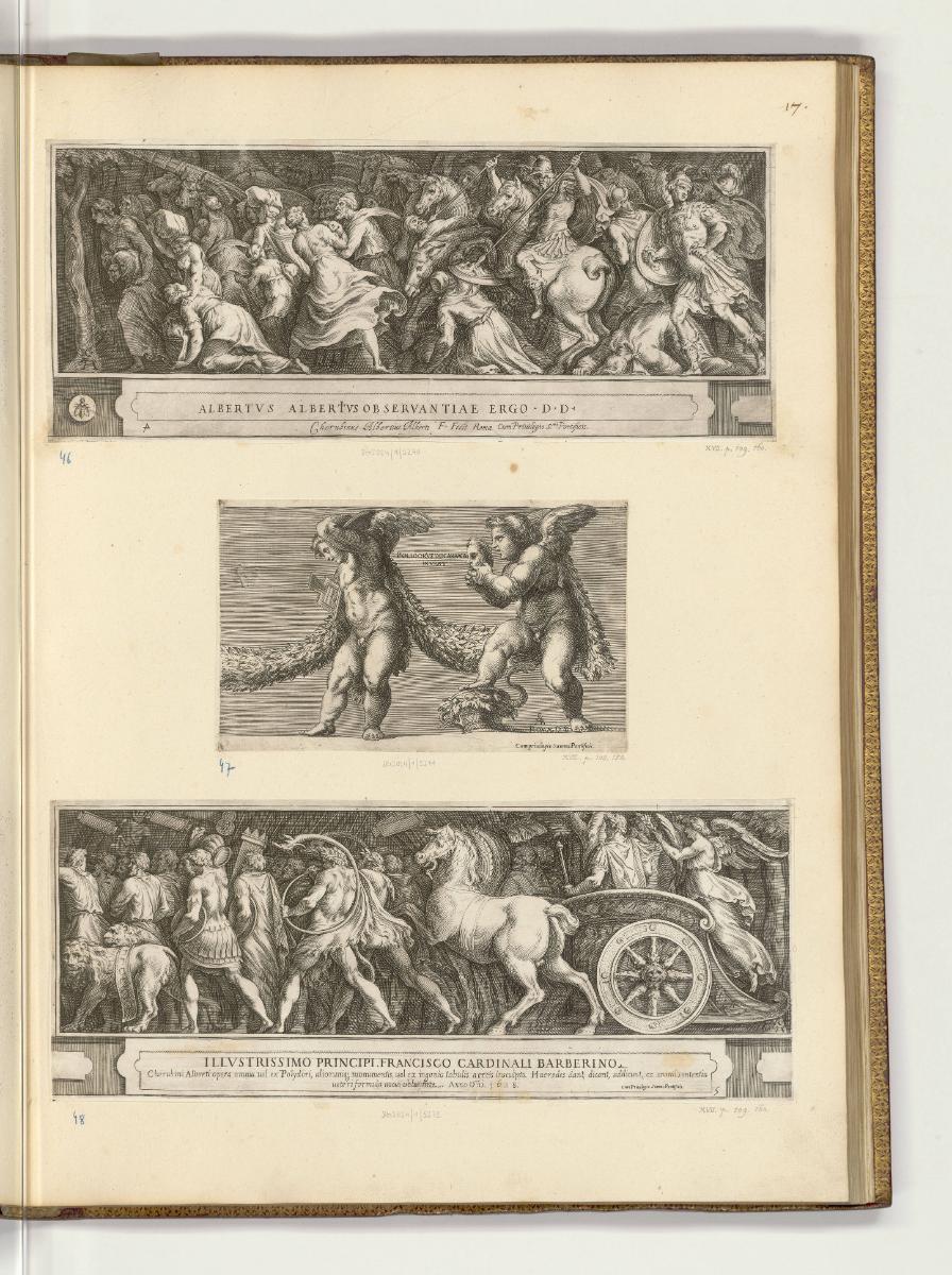 Druckgrafiken nach Polidoro da Caravaggio und Perino del Vaga, Fries mit antiken Szenen; Zwei A…