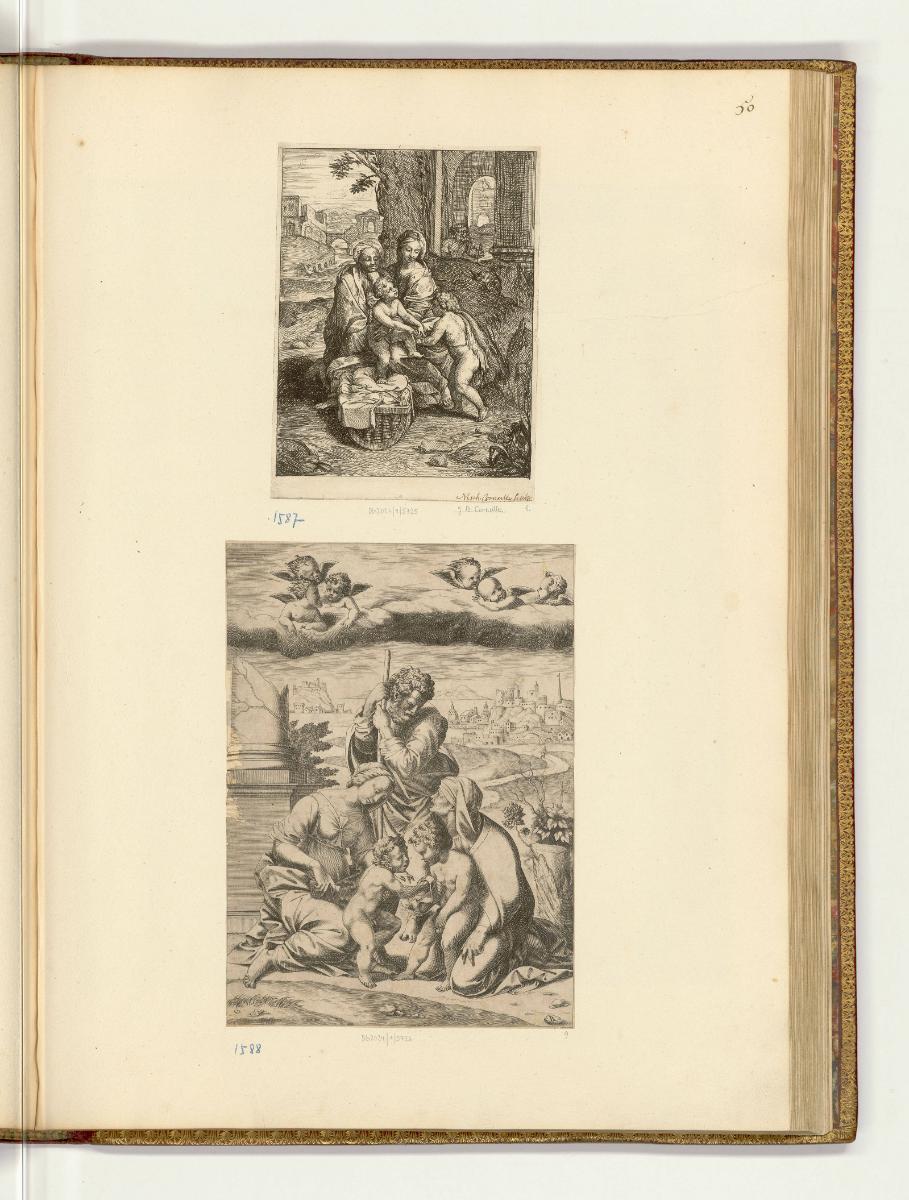 Druckgrafiken nach Raffael, Band V., Maria mit Kind und Elisabet mit Johannesknaben; Hl. Famili…