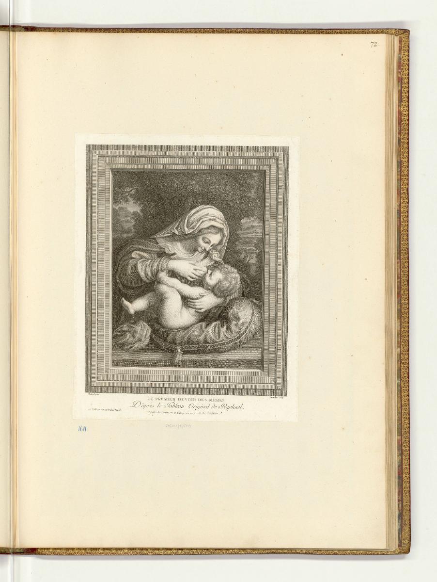 Druckgrafiken nach Raffael, Band V., La Vierge au coussin vert, Inv. Nr.: HB10.5, HB10.5/72