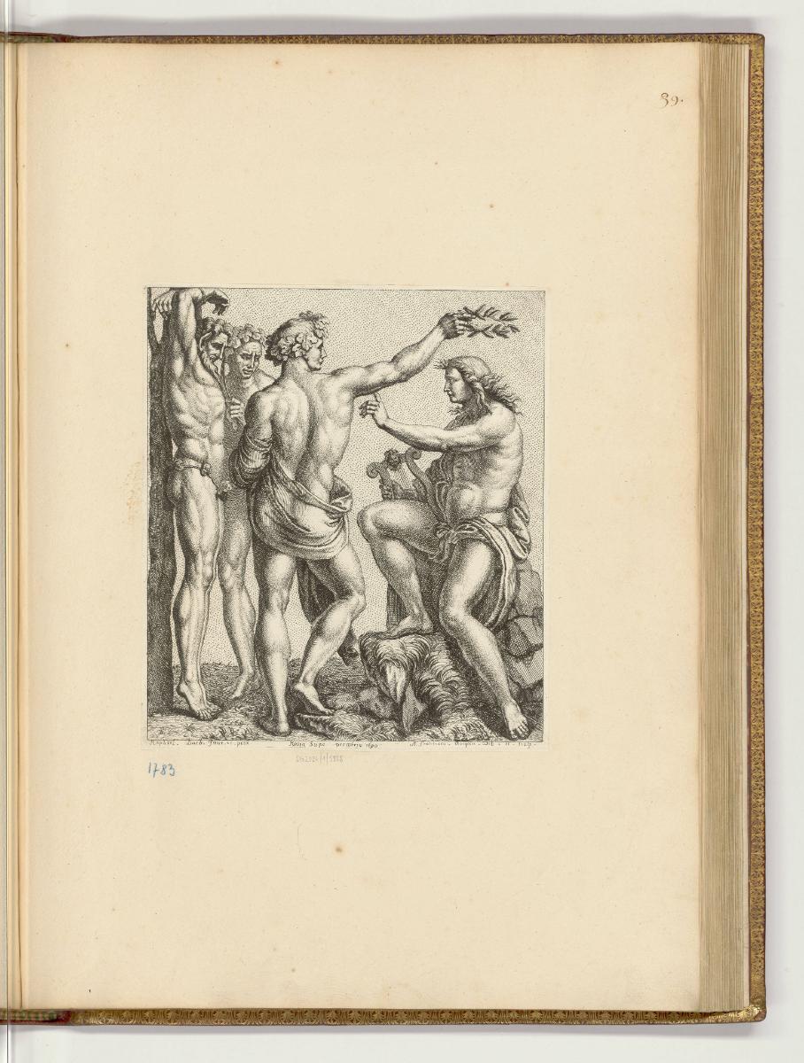Druckgrafiken nach Raffael, Band VI., Apoll und Marsyas, Inv. Nr.: HB10.6, HB10.6/39