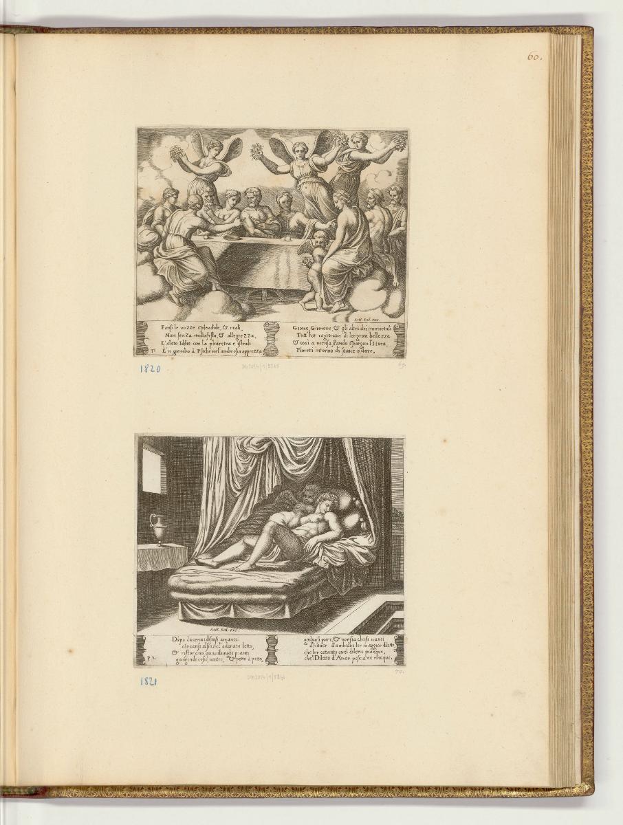 Druckgrafiken nach Raffael, Band VI., Die Götter feiern die Hochzeit von Psyche und Amor; Amor …