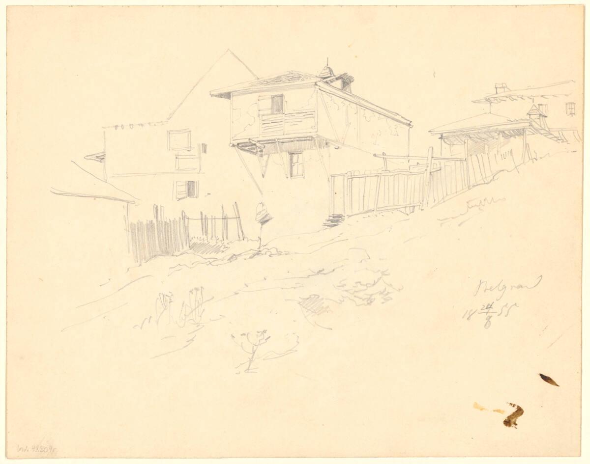 Ferdinand Laufberger, Häuser in Belgrad, Inv. Nr.: 48809r