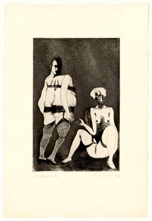 Adolf Frohner, Die verlorenen Frauen; Sitzende und stehende Frau, Inv. Nr.: DG1991/492/1