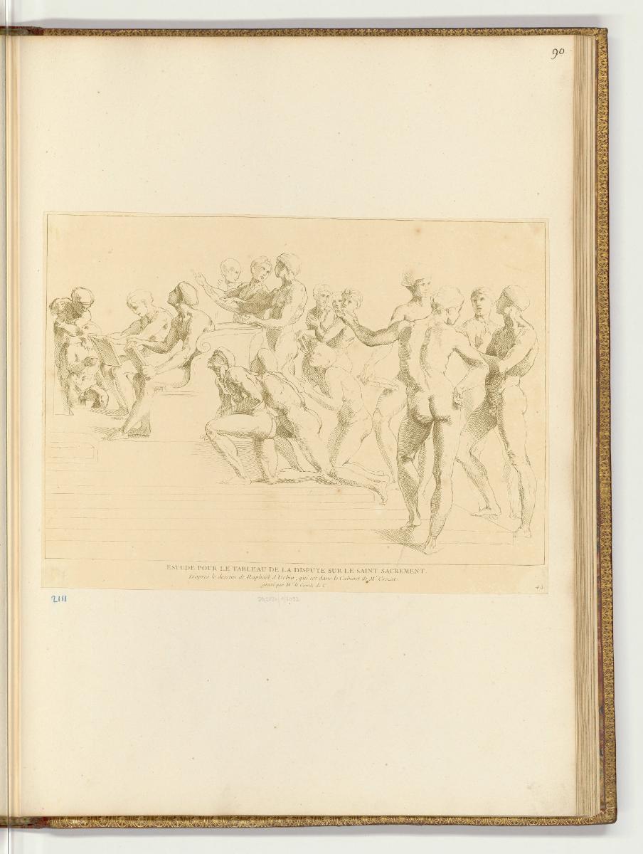 Druckgrafiken nach Raffael, Band VII., Skizze für den Disput über das Sakrament, Inv. Nr.: HB10…